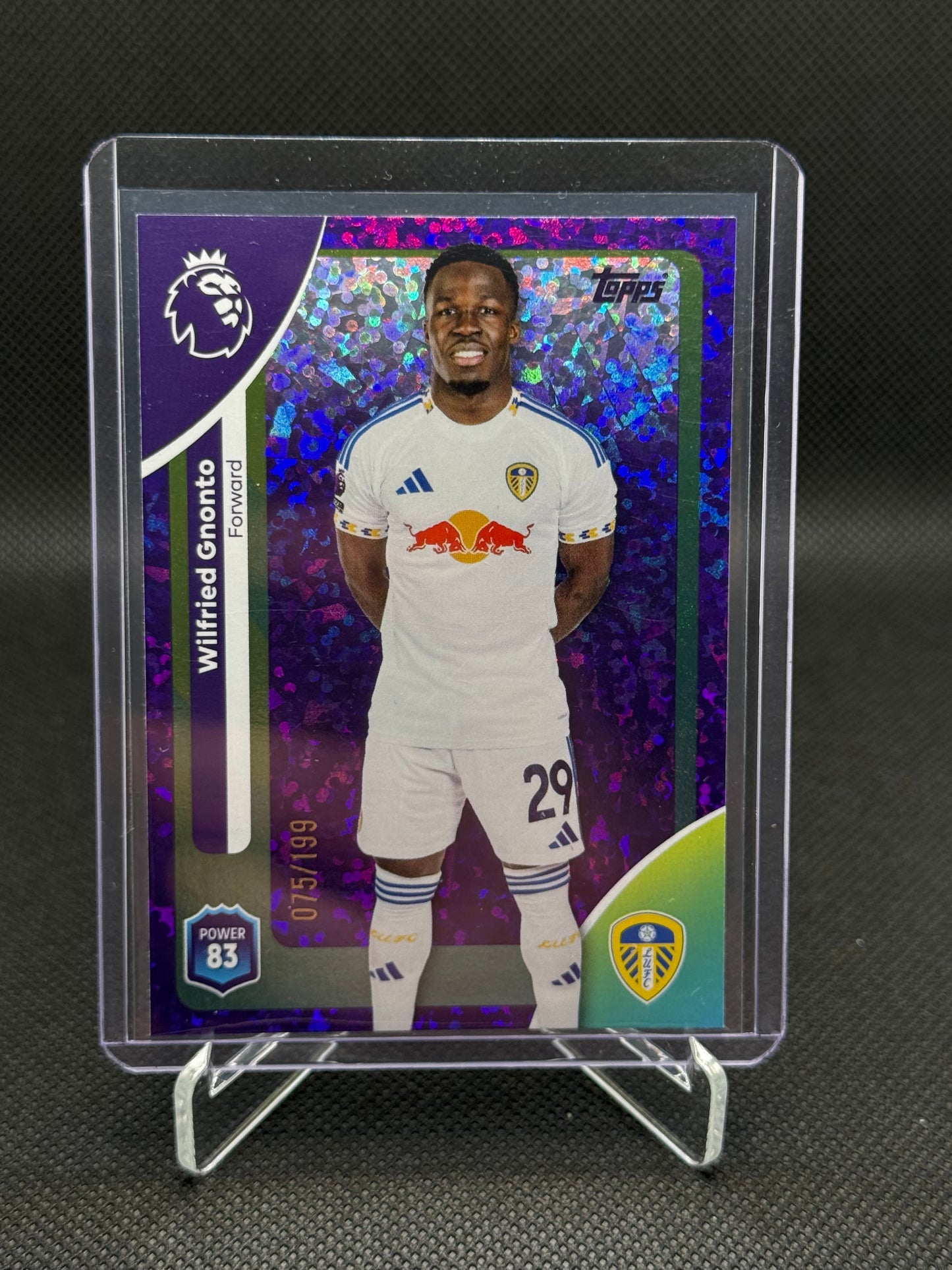 Wilfried Gnonto – Purple Speckle Parallel 075/199 – Topps Premier League Debut