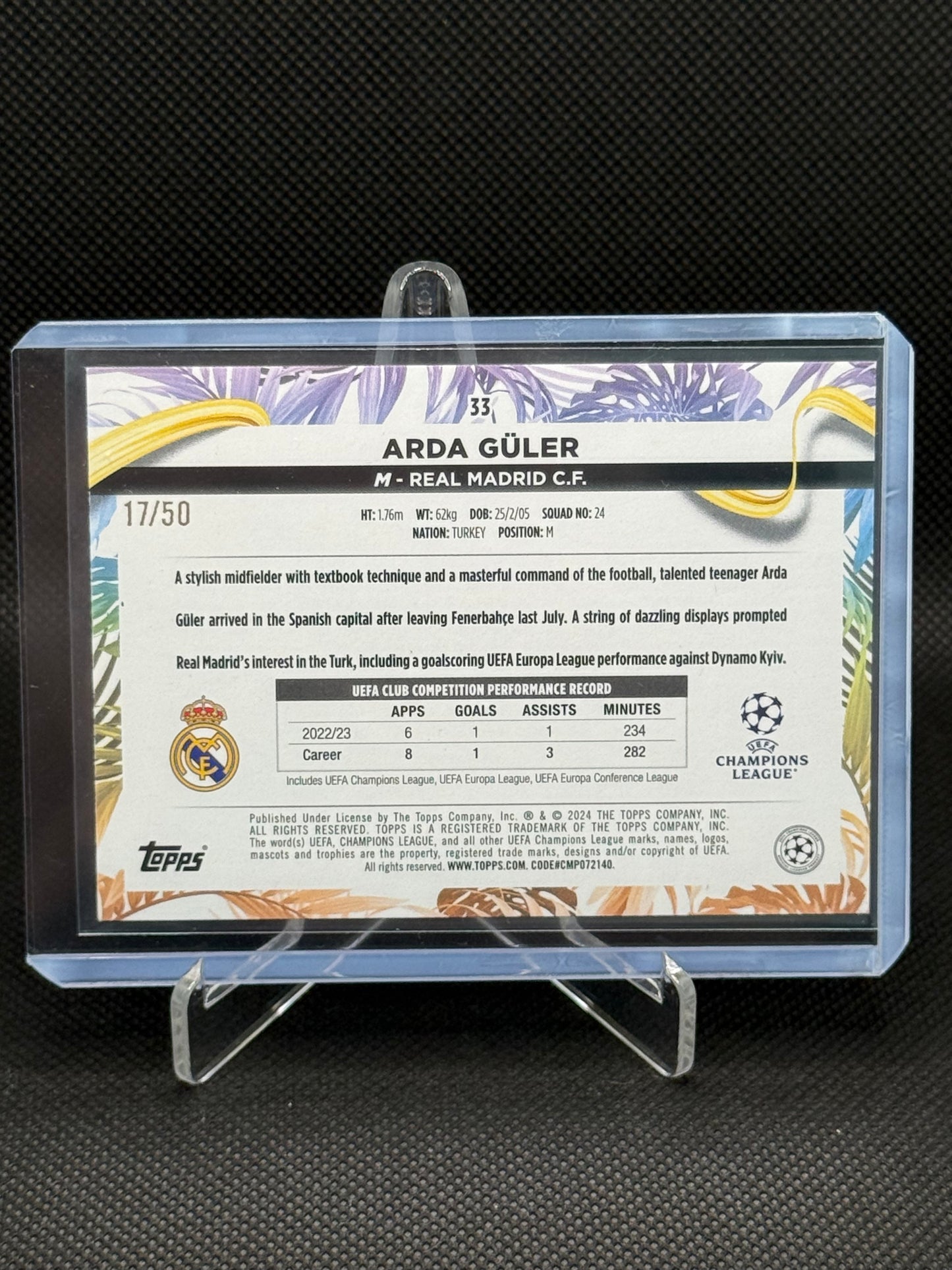 Arda Güler – Gold Carnival 17/50 – Topps UEFA Champions League