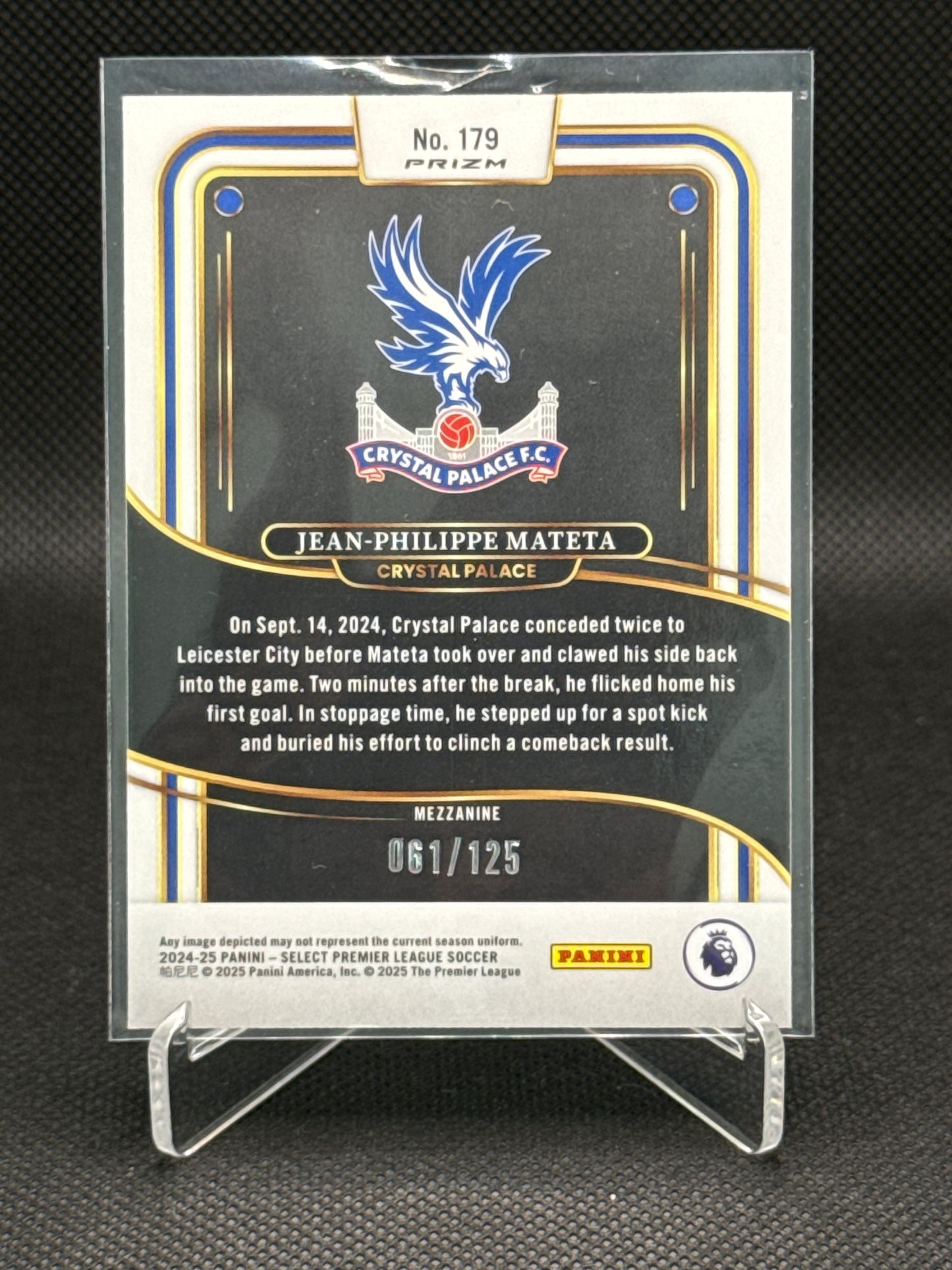 Jean-Philippe Mateta – Mezzanine Refractor 061/125 – Panini Select Prizm
