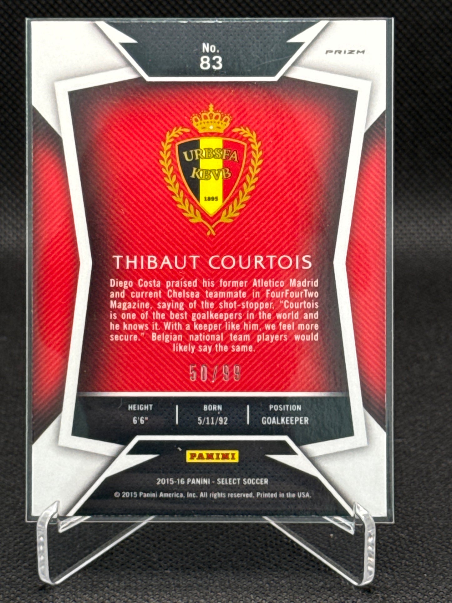 Thibaut Courtois – 50/99 – Panini Select Prizm