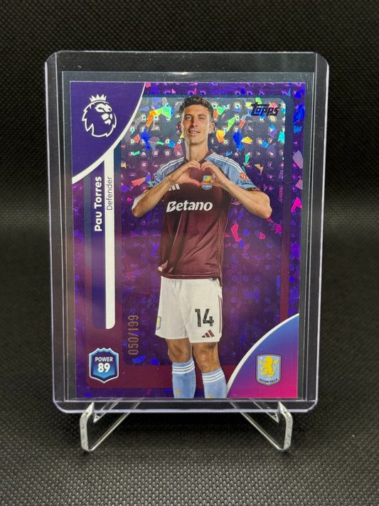 Pau Torres – Purple Speckle Parallel 050/199 – Topps Premier League Debut