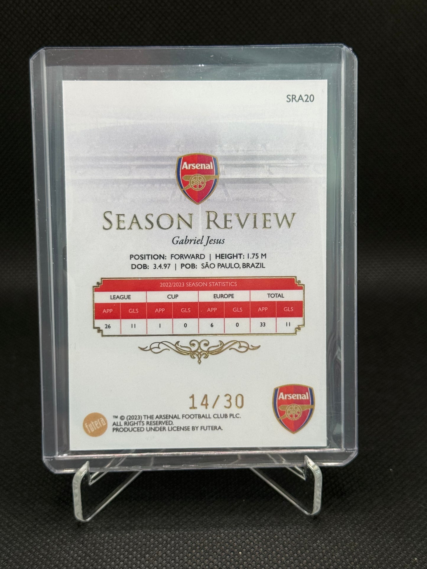 Gabriel Jesus – Season Review 14/30 – Futera