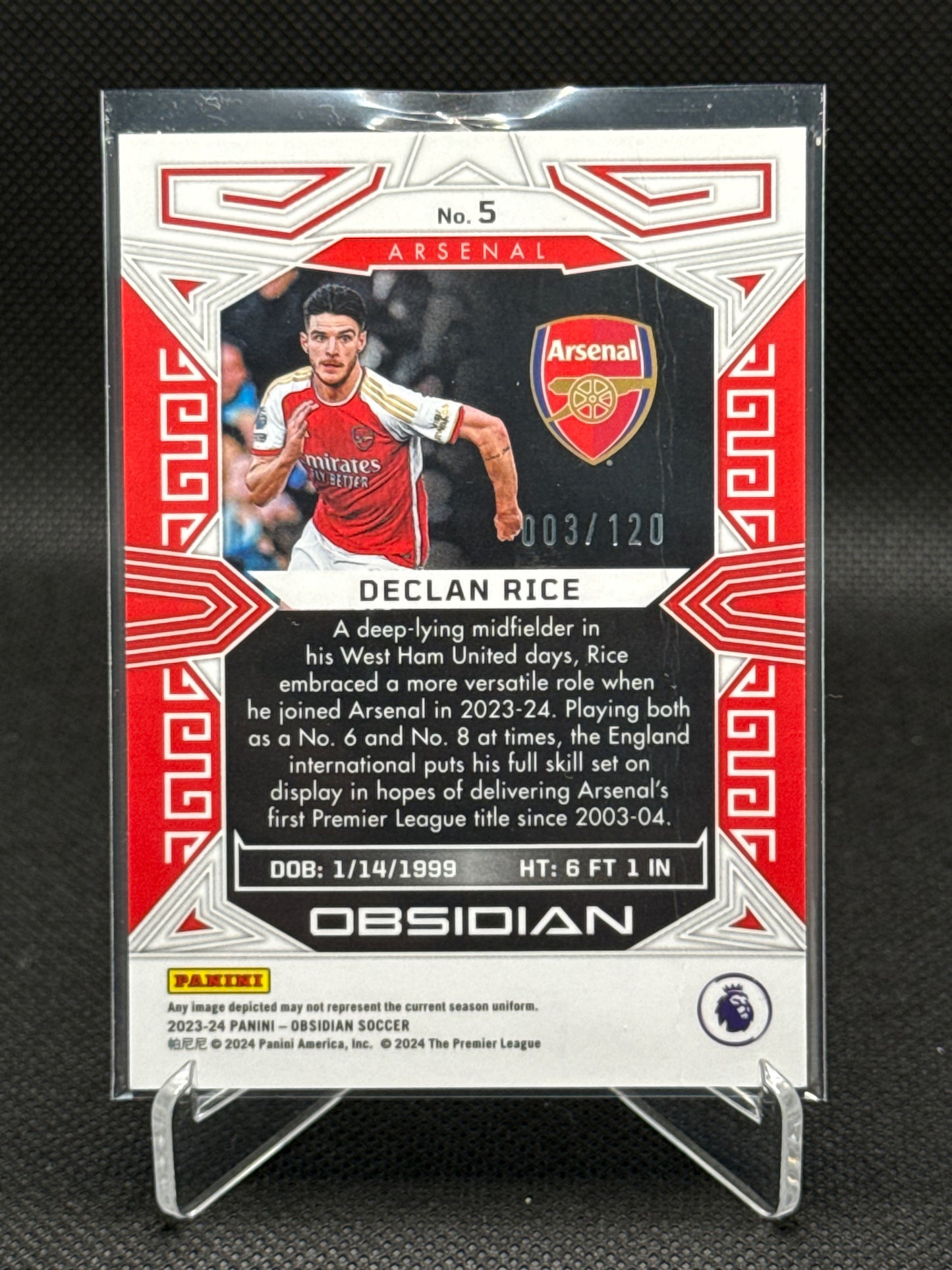 Declan Rice – Obsidian 003/120 – Panini