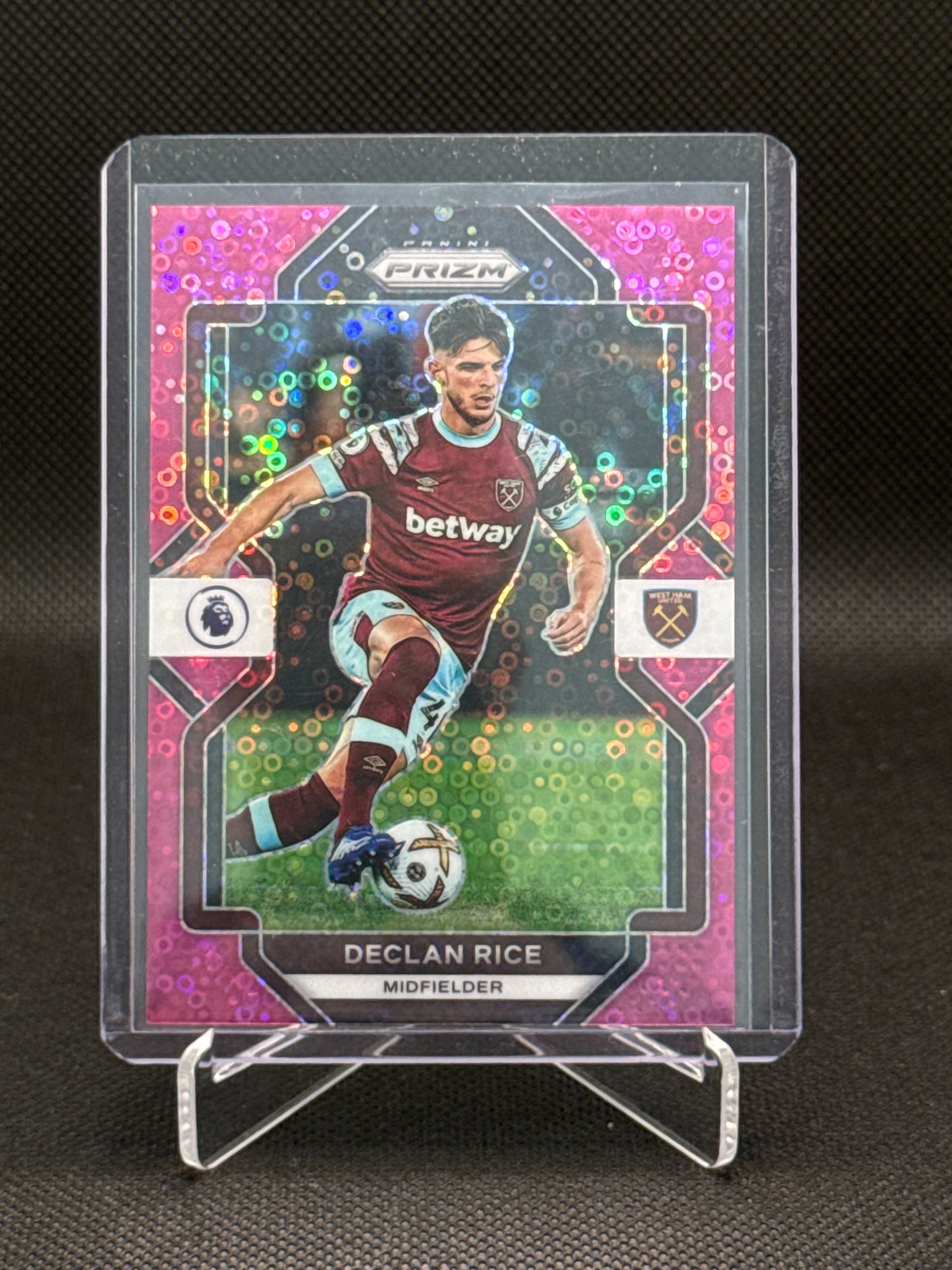 Declan Rice – Pink Refractor 45/99 – Panini Prizm Premier League